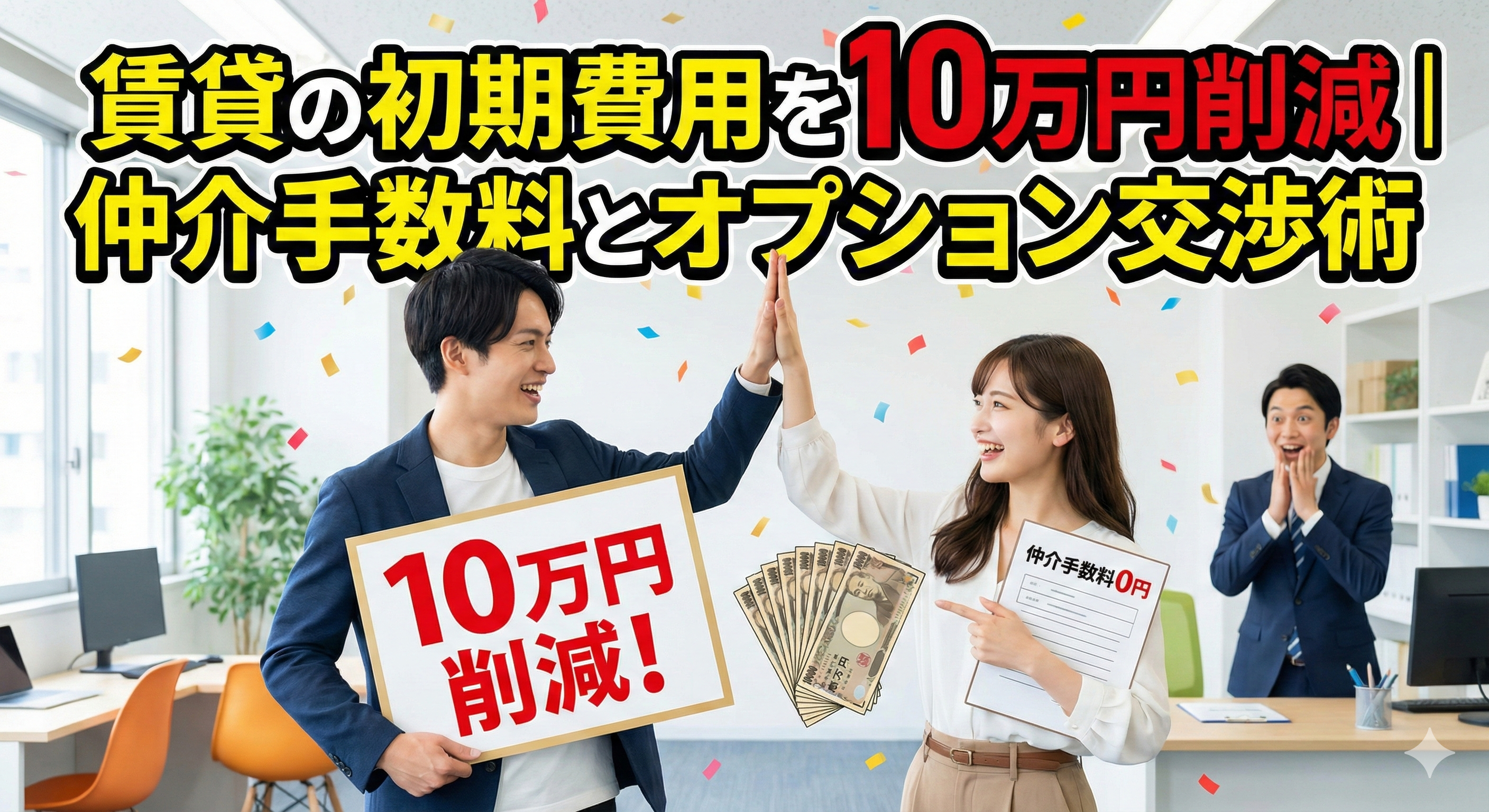賃貸の初期費用を10万円削減！仲介手数料とオプション交渉術