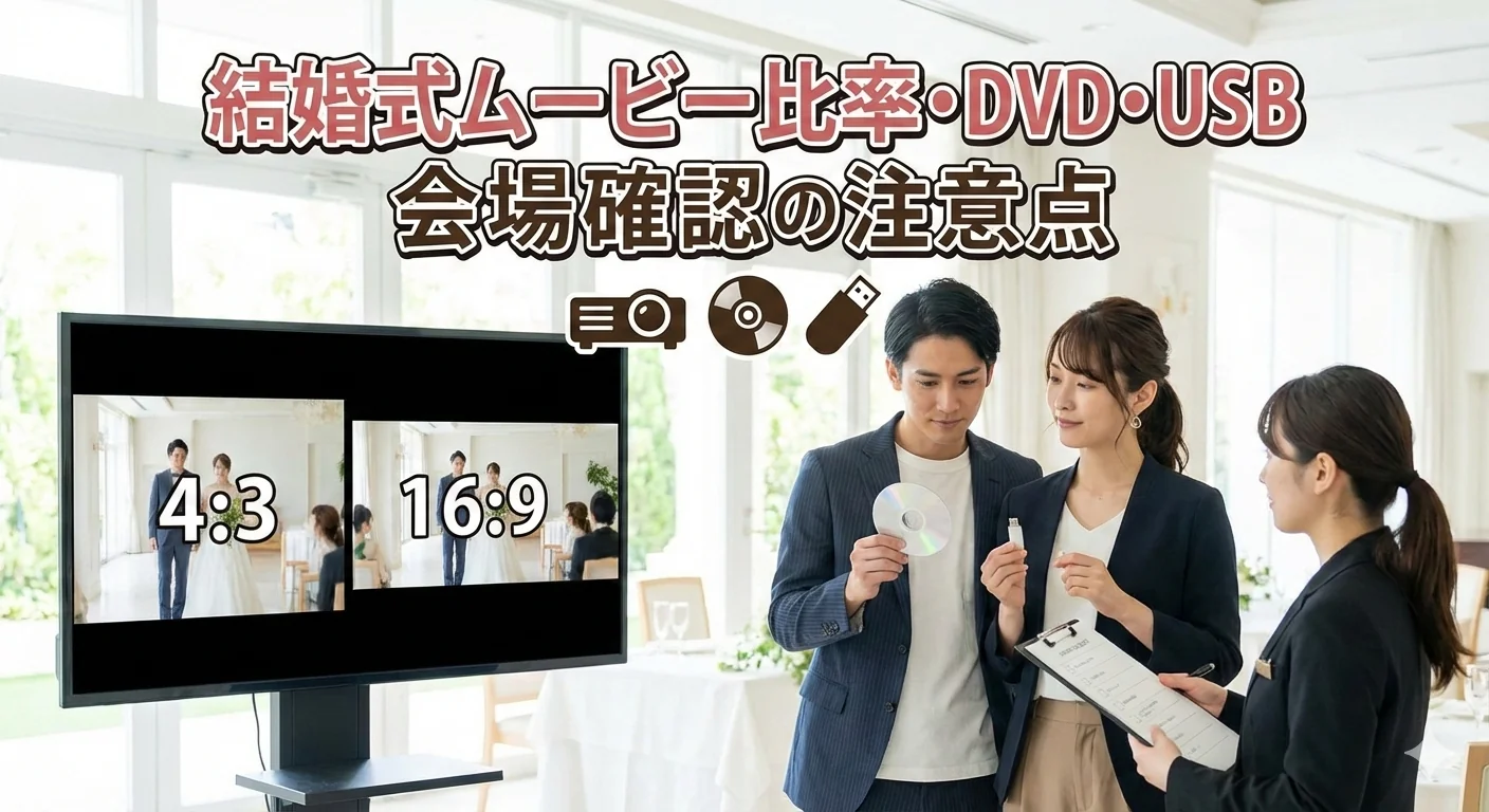 結婚式ムービーの比率・DVD・USB会場確認の重要注意点