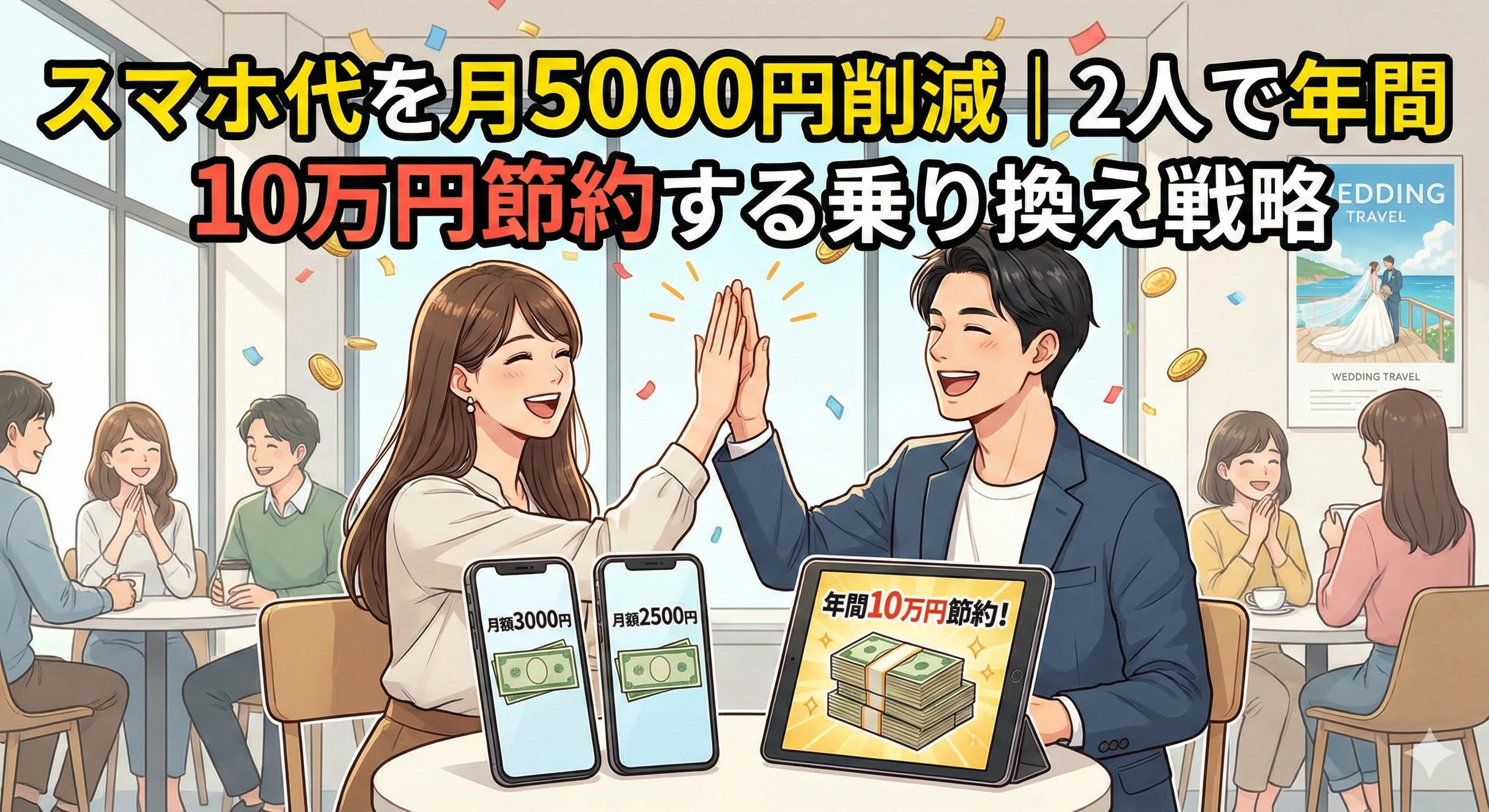 スマホ代を月5000円削減！2人で年間10万円節約する乗り換え戦略