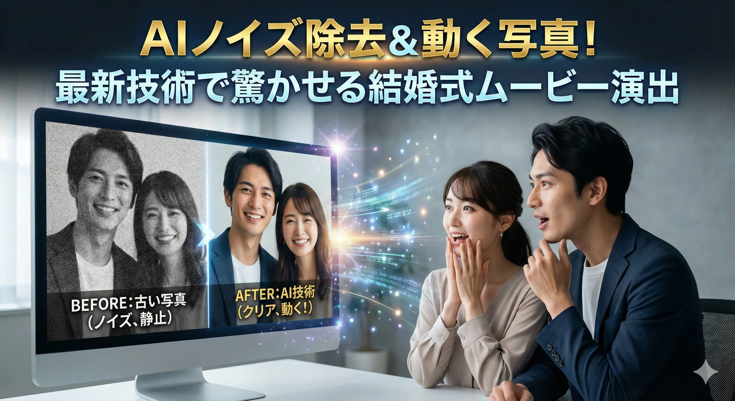 AIノイズ除去&動く写真!最新技術で驚かせる結婚式ムービー術