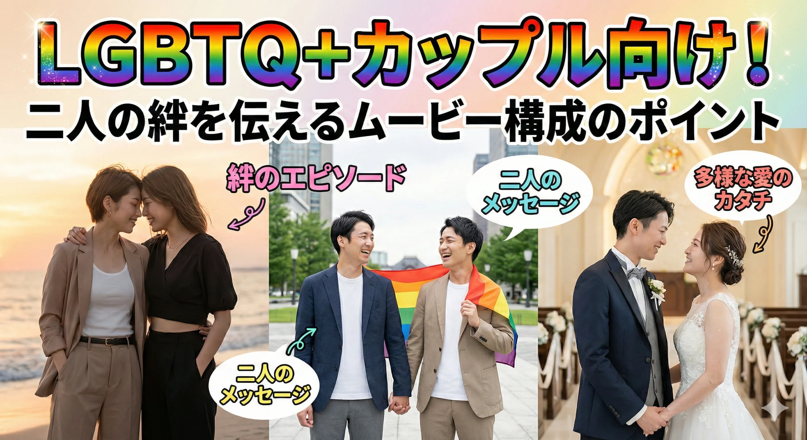 LGBTQ+カップル向け!二人の絆が伝わるムービー構成3つのコツ