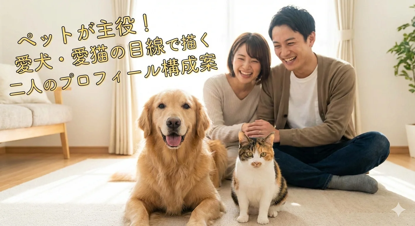 ペットが主役!愛犬・愛猫の目線で描く二人のプロフィール構成案