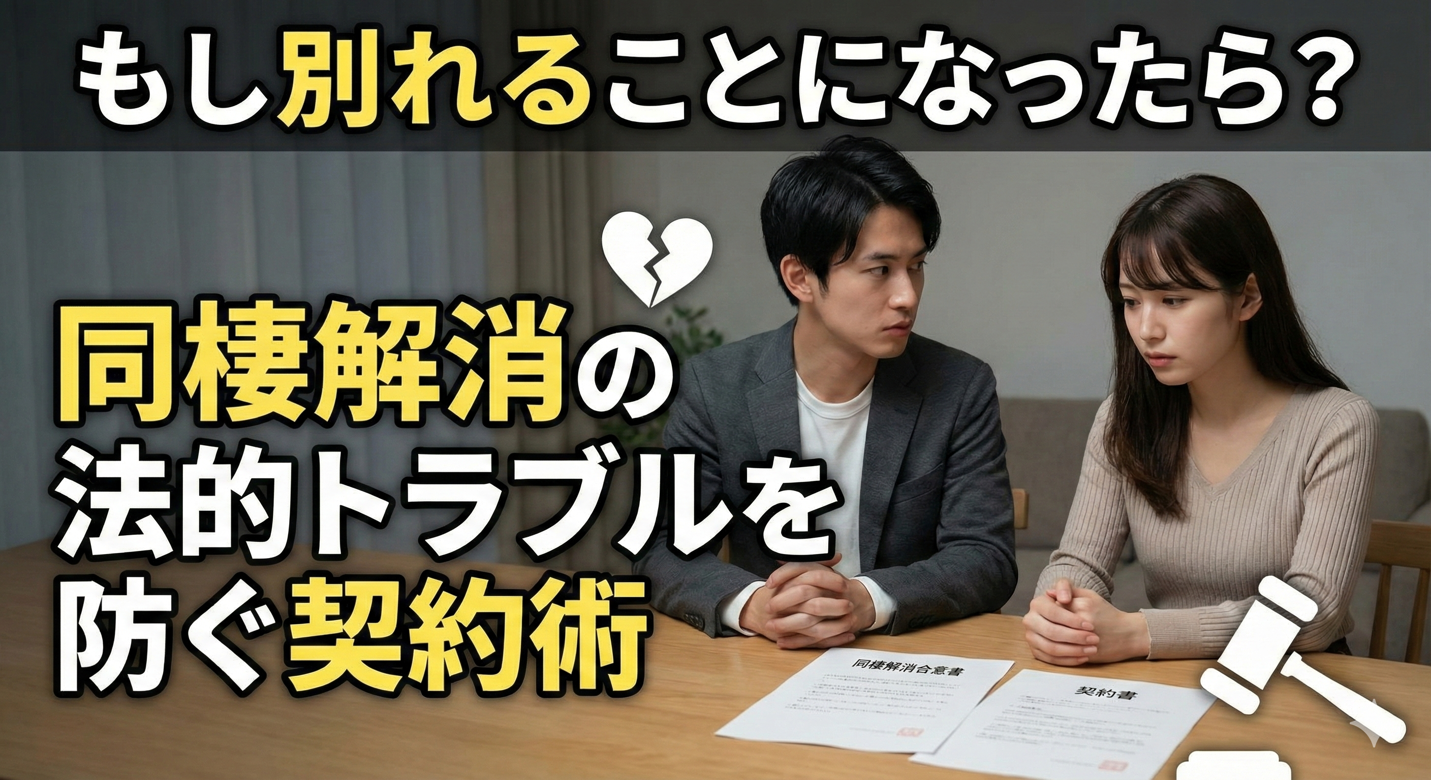 同棲解消の法的トラブルを防ぐ！居住権・財産分配の契約術