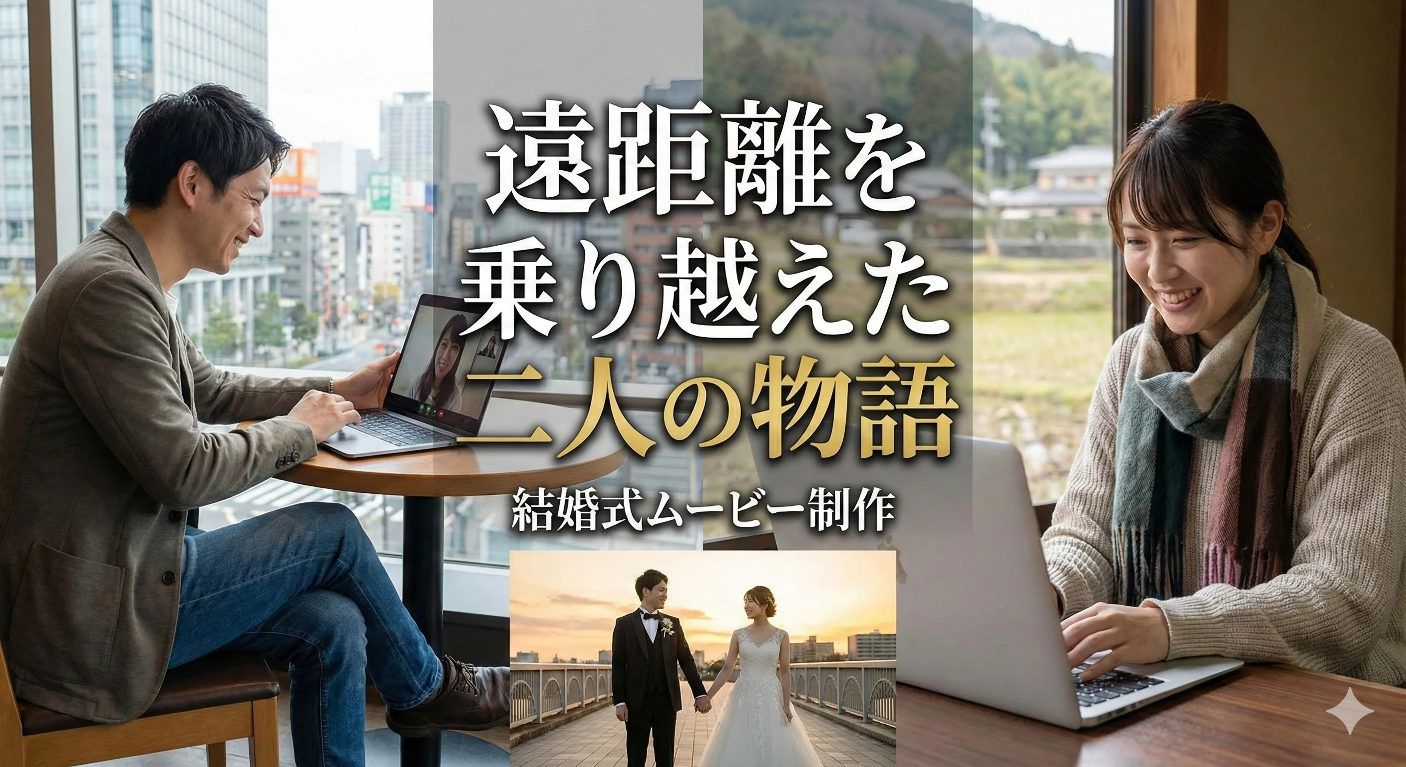 遠距離を乗り越えた二人の物語!地図で辿る感動のムービー演出術