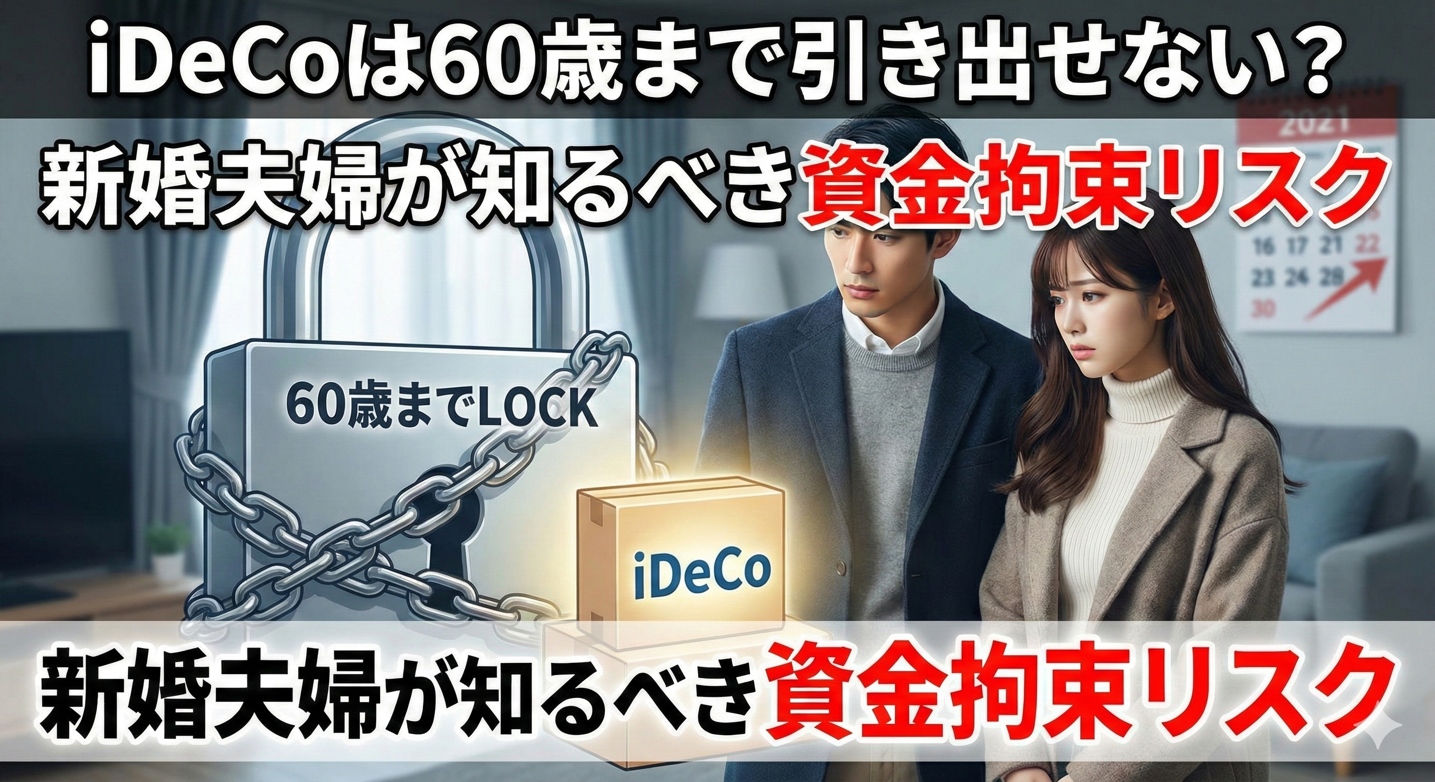 iDeCoは60歳まで引き出せない？新婚夫婦が知るべき資金拘束リスク